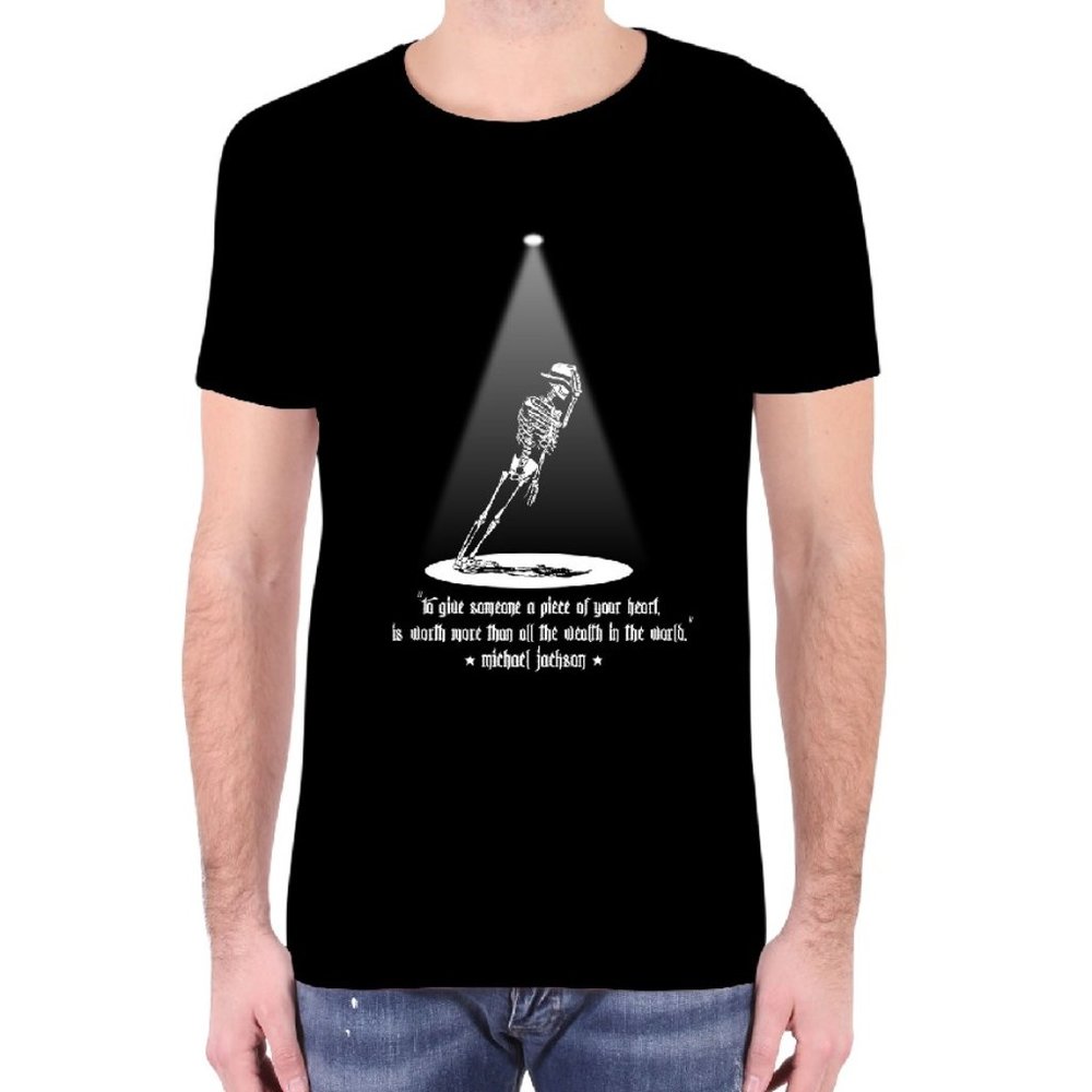 Men's MJ Skeleton Graphics T Shirts - Black
